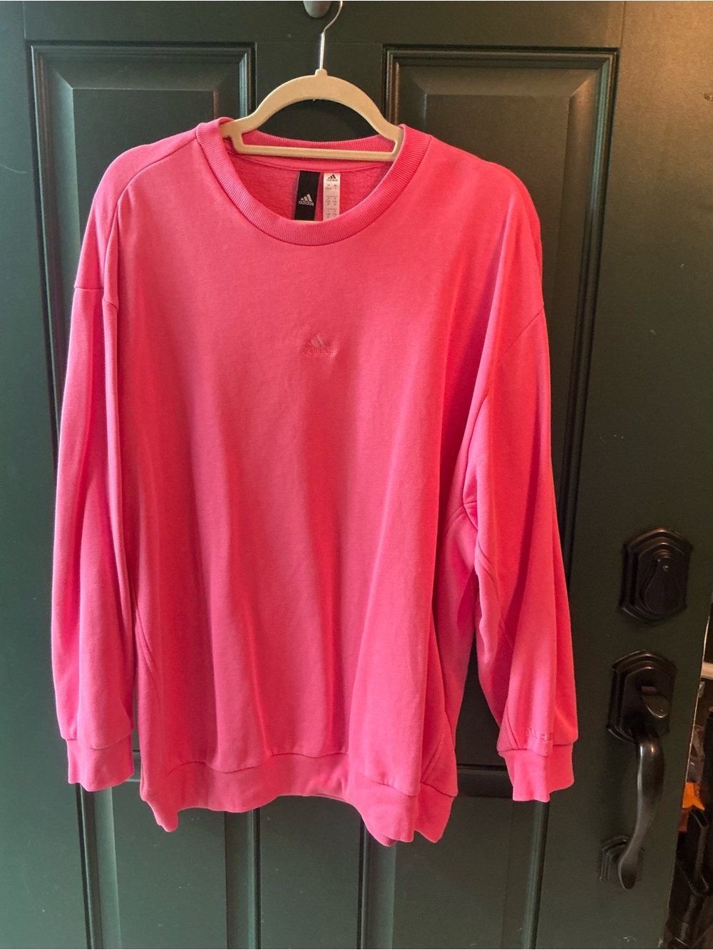 Adidas Pink Long Sleeve Athletic Sweatshirt size S VERY oversized fit